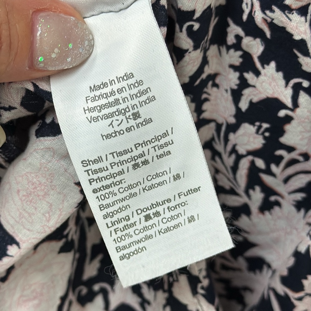 J Crew Tie Waist Cotton Voile MIDI Dress in Rose Vines Sz 4! - Picture 11 of 12